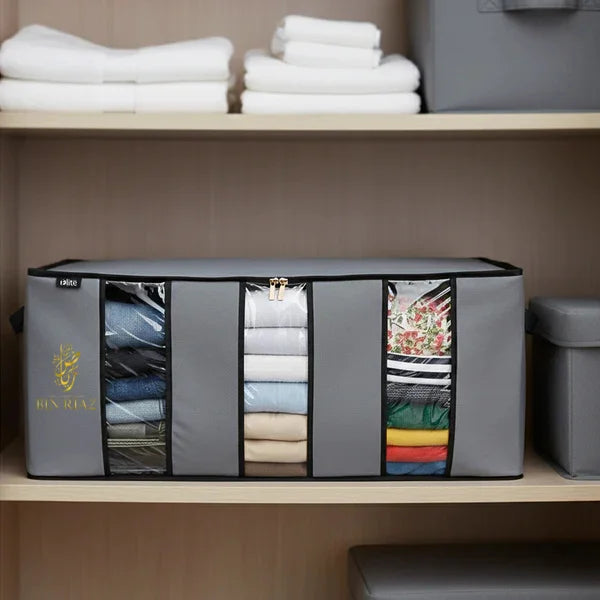 3 Compartment Storage Organizer / Clothes Storage Bag (Grey)