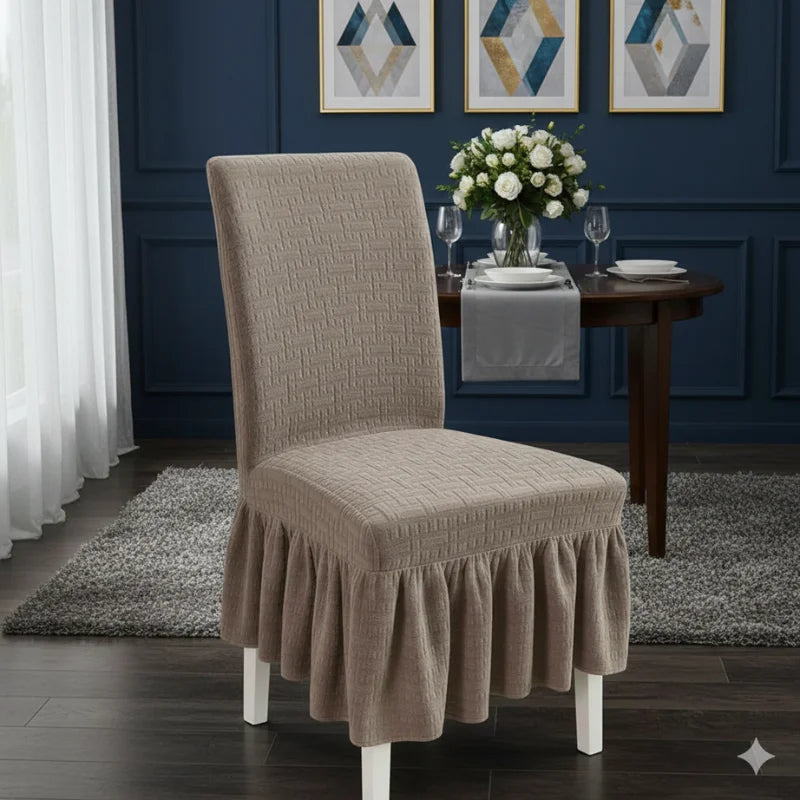 Jacquard Stripe Chair Cover - Moose