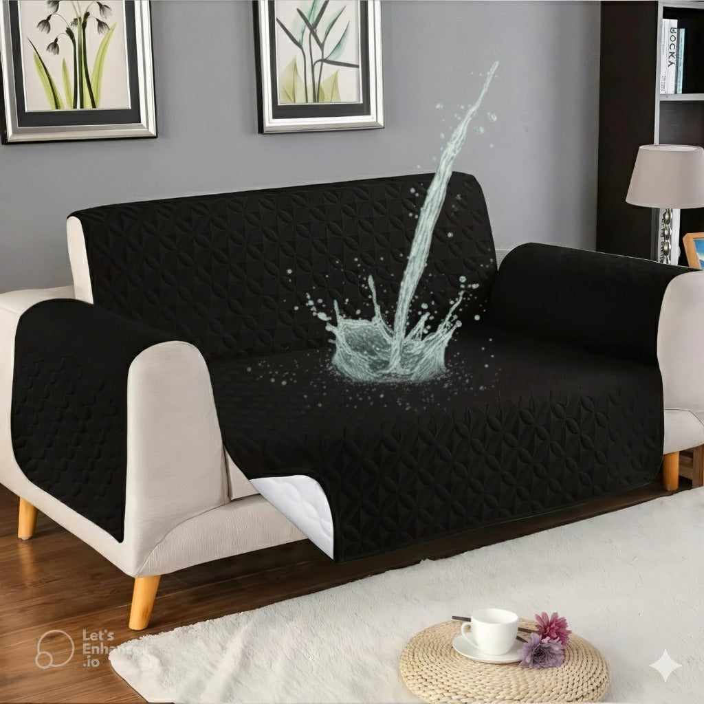 Ultrasonic Waterproof Sofa Cover (Black)