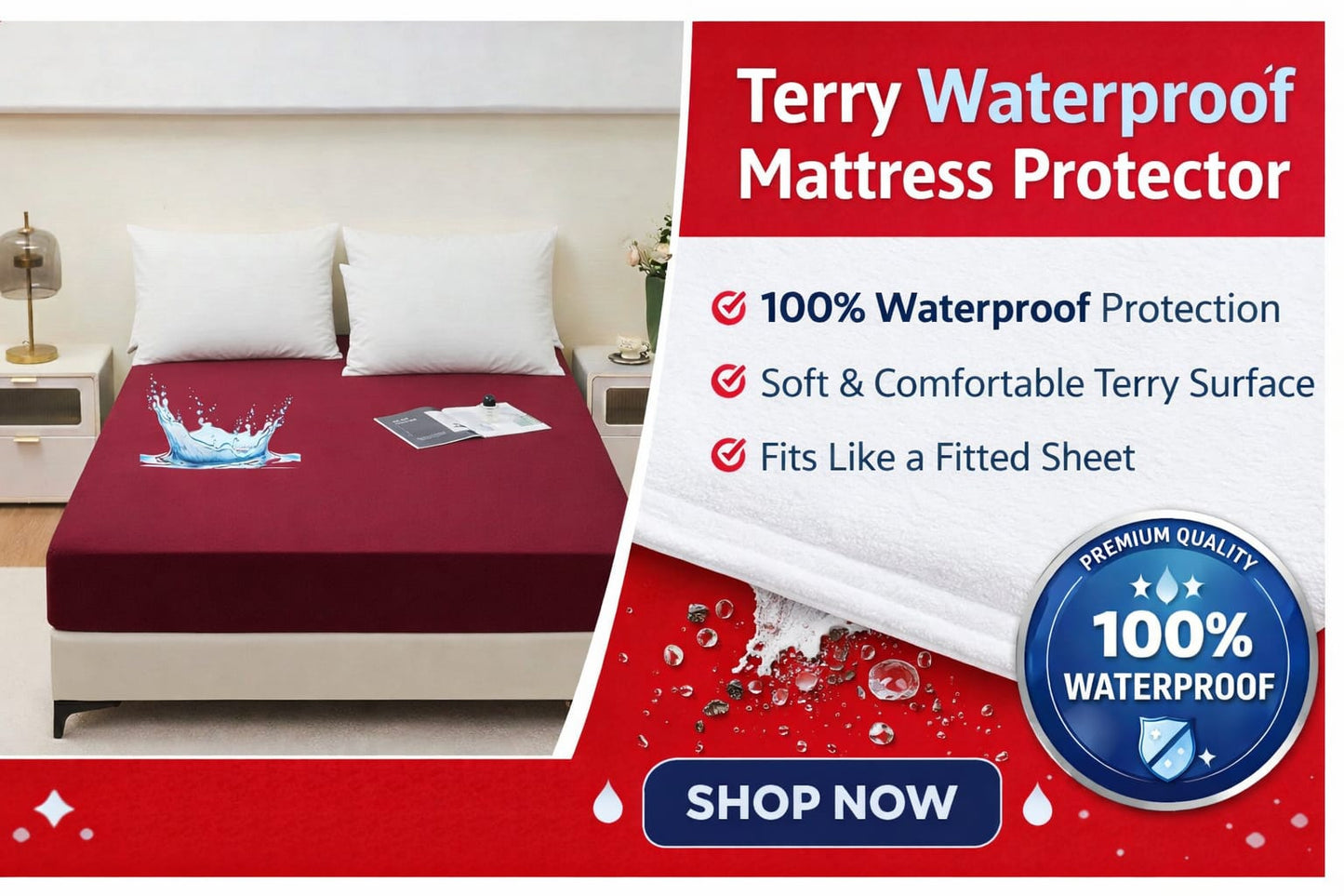 Binriaz Waterproof Terry Mattress Cover Dark Brown