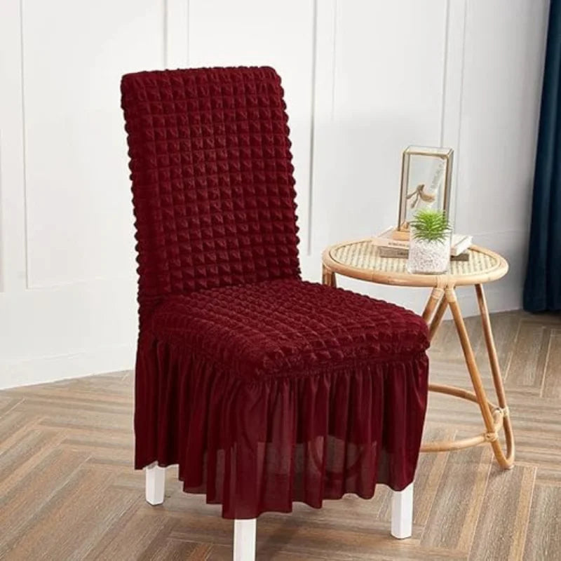 Fluffy Bubble Texture Sofa Chair Cover – (Meroon)