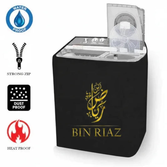 Water Proof Twin Tub Washing Machine Cover- (Black)