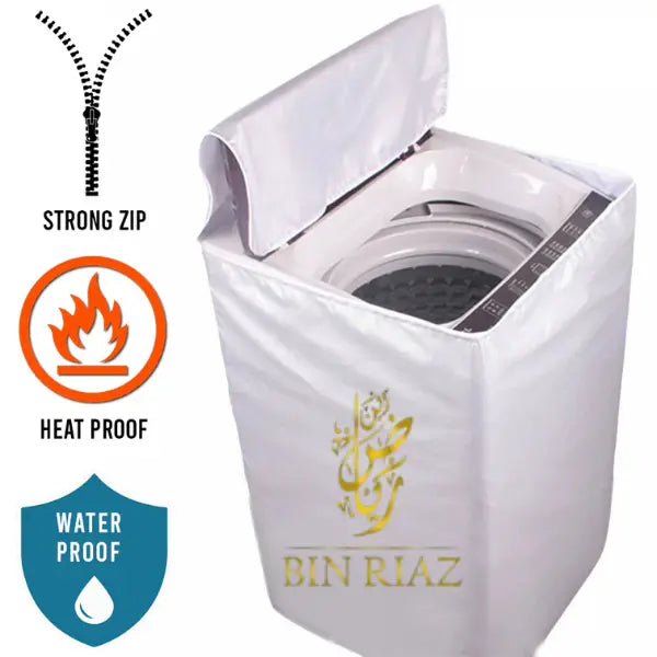 Water Proof Washing Machine Cover- (White)