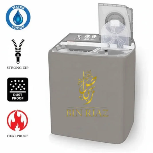 Water Proof Twin Tub Washing Machine Cover- (Grey)