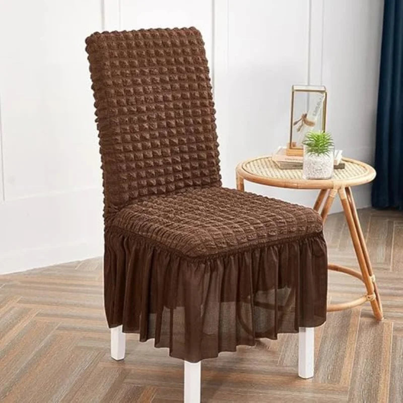 Fluffy Bubble Texture Sofa Chair Cover – (Dark Brown)
