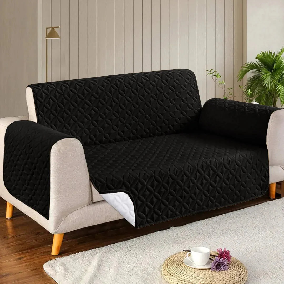 Bin Riaz Ultrasonic Quilted Sofa Covers Black