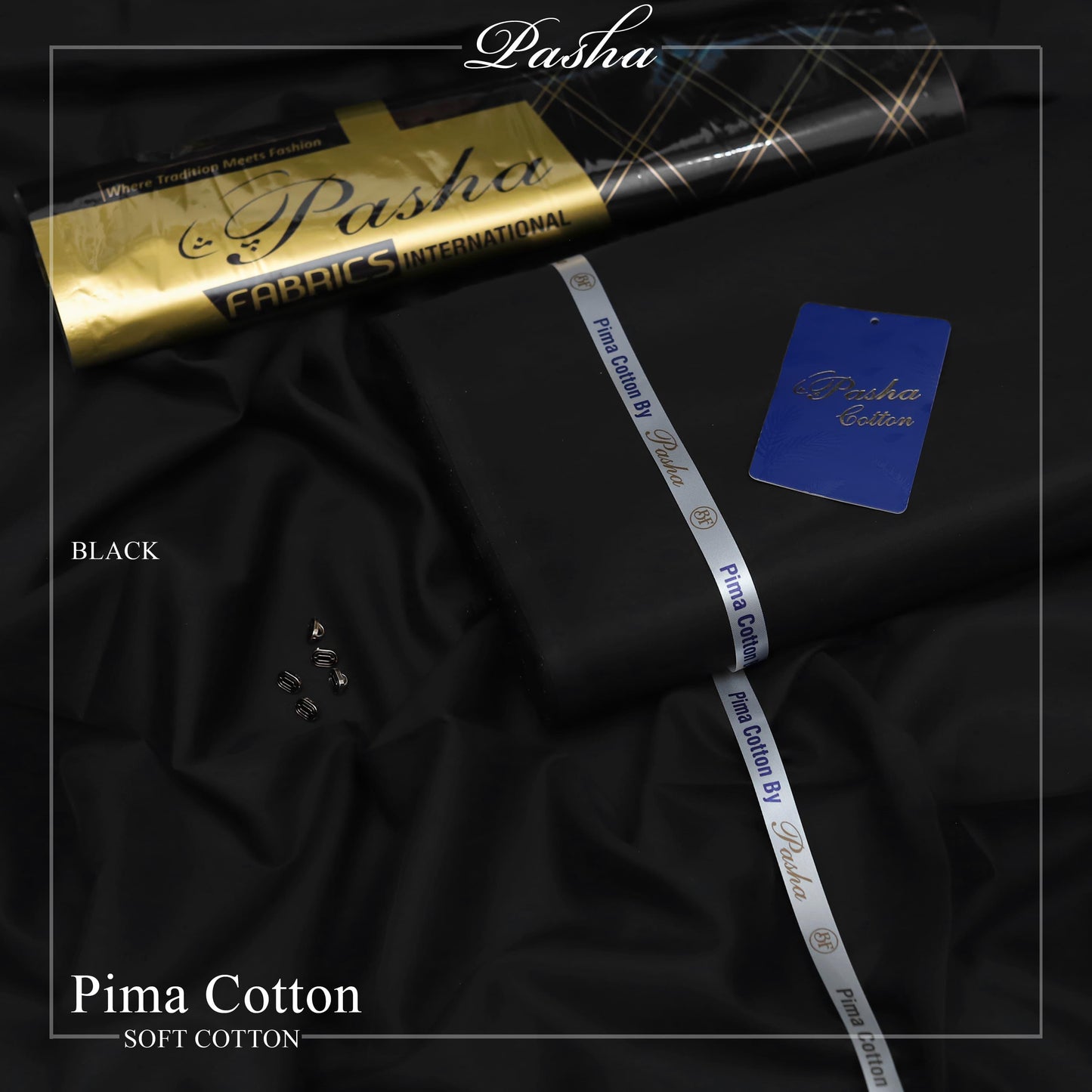 Pasha's Pima Soft Cotton Eid Collection Black Color