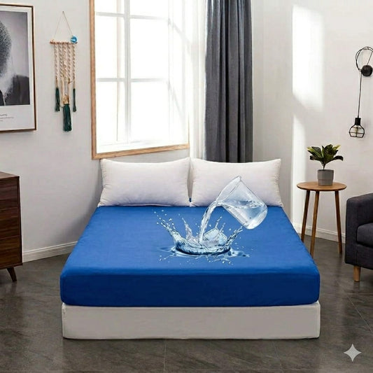 Binriaz Waterproof Terry Mattress Cover Blue