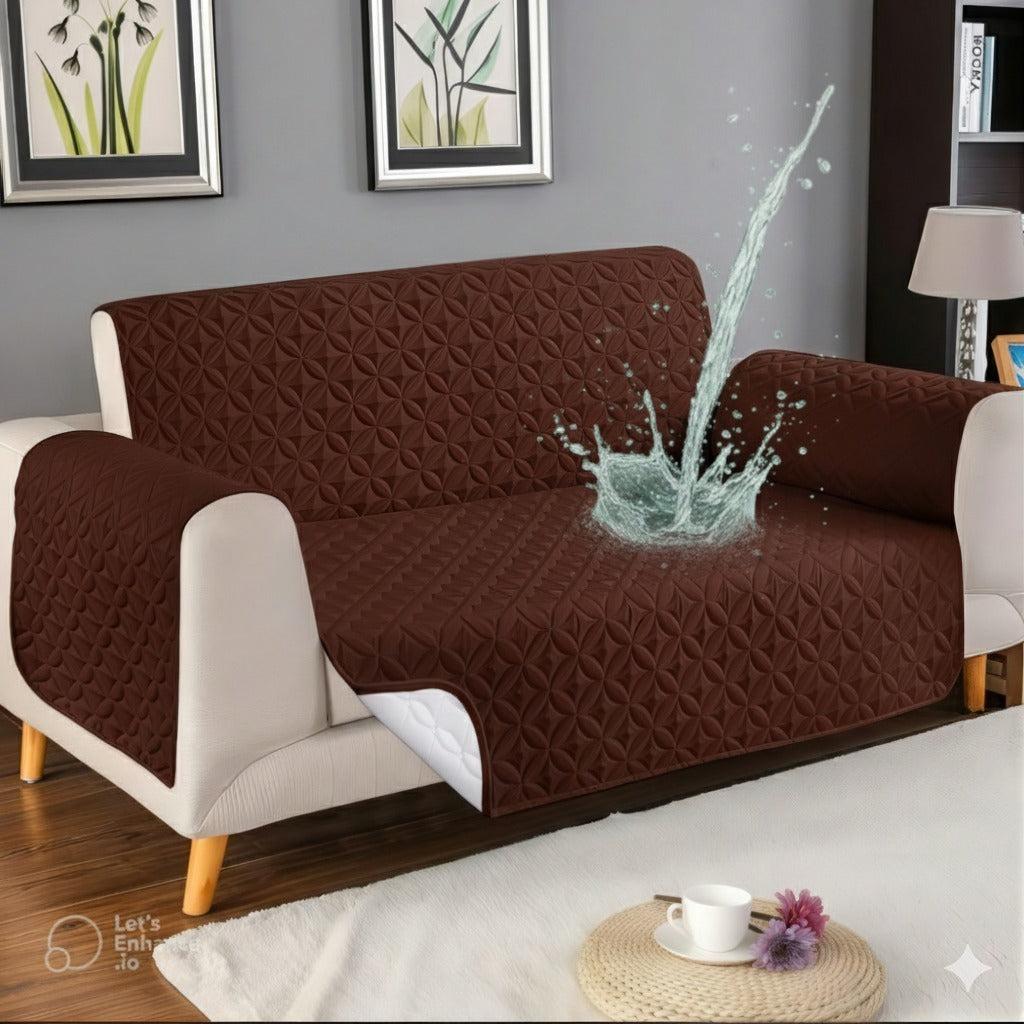 Ultrasonic Waterproof Sofa Cover (Dark Brown)
