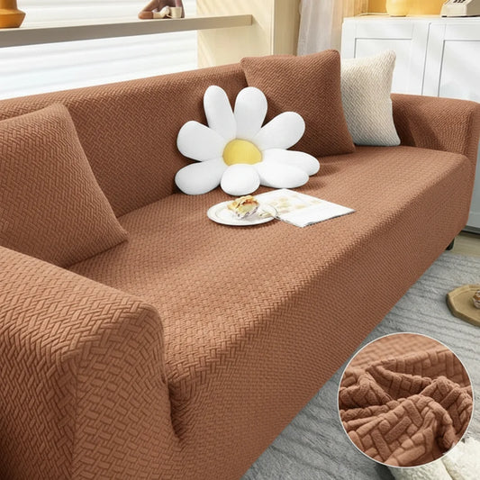 Jacquard Stripe Sofa Cover – Style with Protection(Bronze)