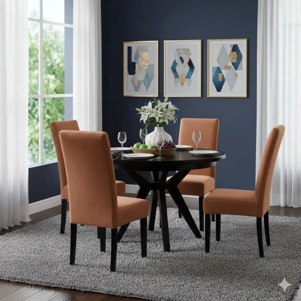 Fitted Style Cotton Jersey Chair Cover - Light Brown