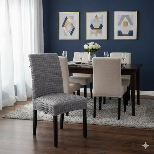 Turkish Bubble Style Fitted Chair Cover Silver Gray