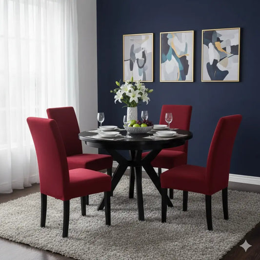 Fitted Style Cotton Jersey Chair Cover - Meroon