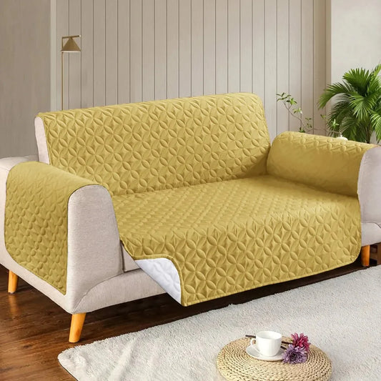 Bin Riaz Ultrasonic Quilted Sofa Covers Golden
