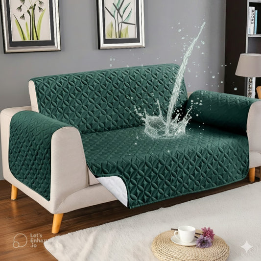 Ultrasonic Waterproof Sofa Cover (Green)
