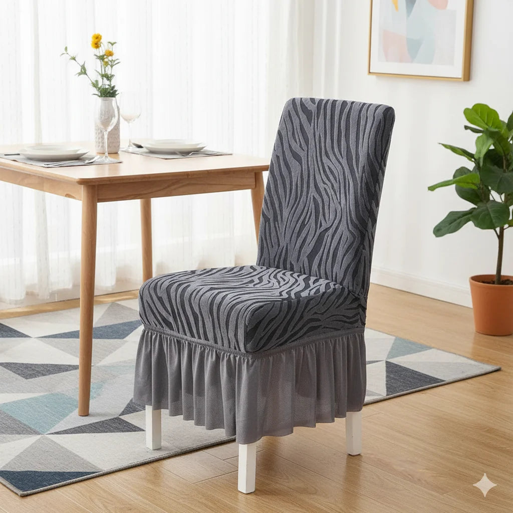 Zebra Chair Cover Grey