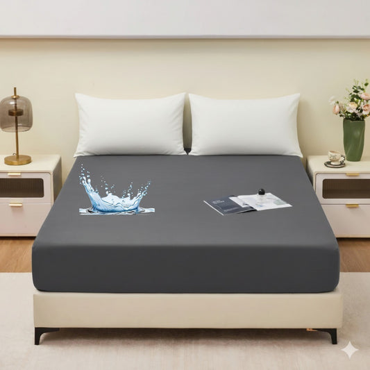 Binriaz Waterproof Terry Mattress Cover Grey