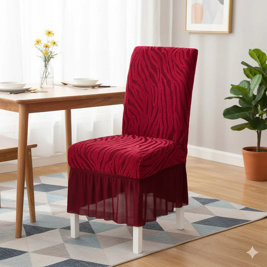 Zebra Chair Cover Maroon