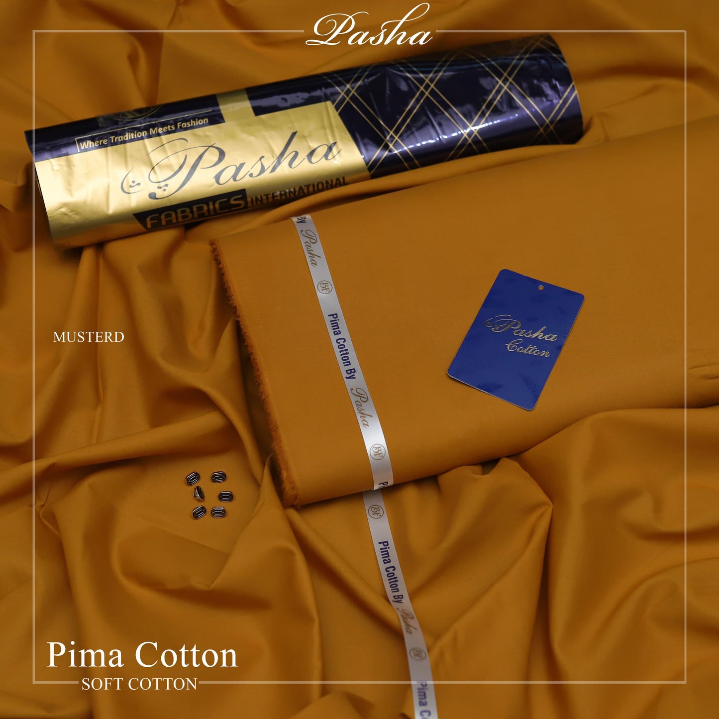 Pasha's Pima Soft Cotton Eid Collection Mustard Color