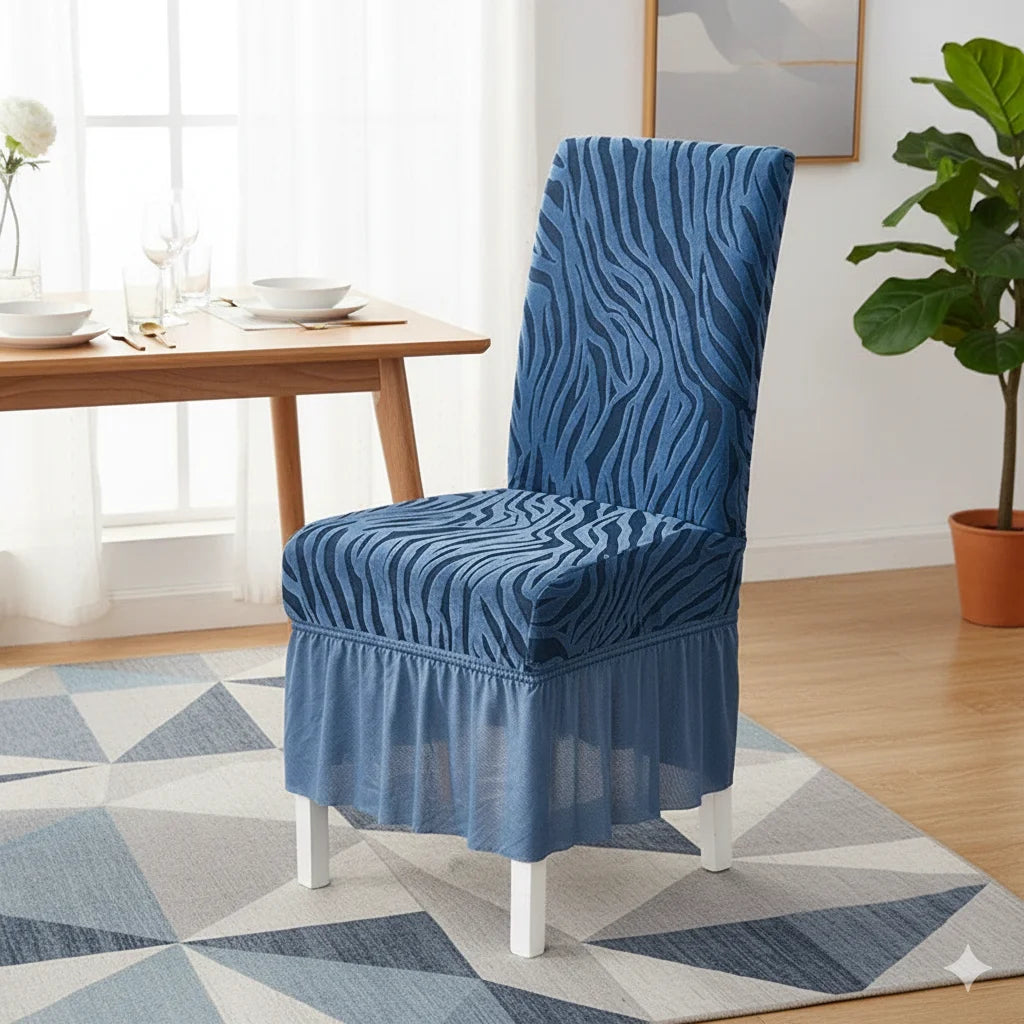Zebra Chair Cover Navy Blue