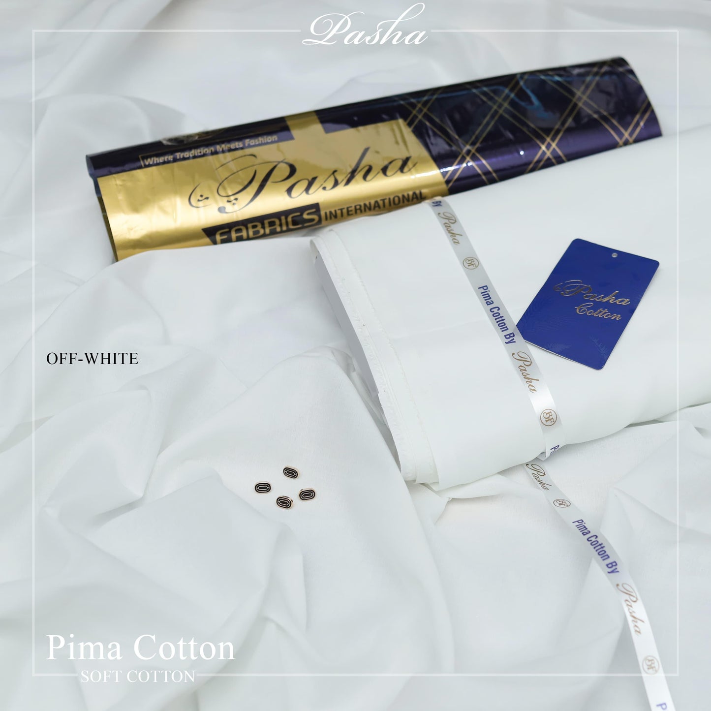 Pasha's Pima Soft Cotton Eid Collection Off-White Color