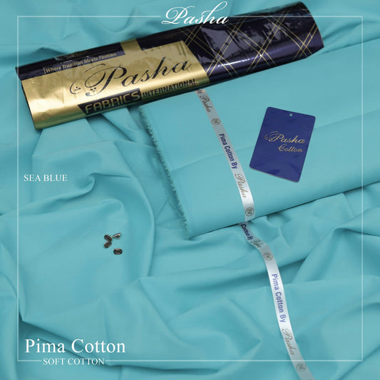Pasha's Pima Soft Cotton Eid Collection Pure Sea Blue Color