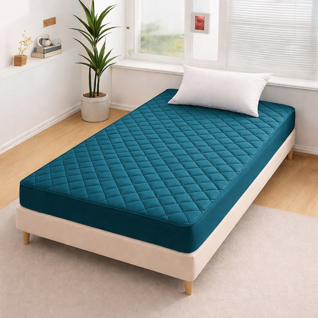 Quilted Waterproof Mattress Protector – Single (zinc)