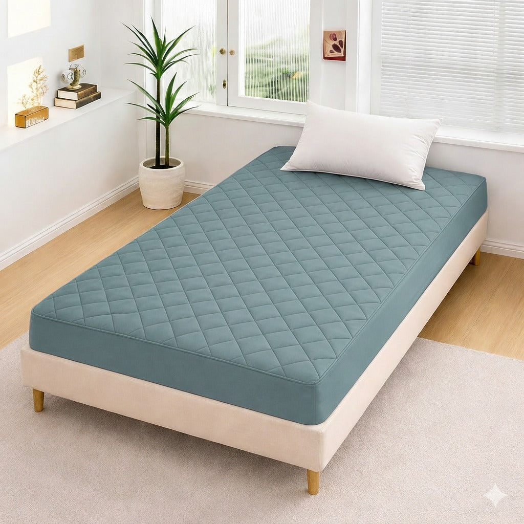 Quilted Waterproof Mattress Protector – Single (Grey)