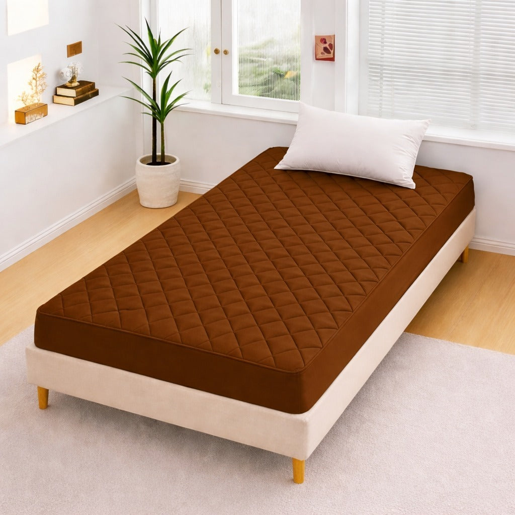 Quilted Waterproof Mattress Protector – Single (Copper)