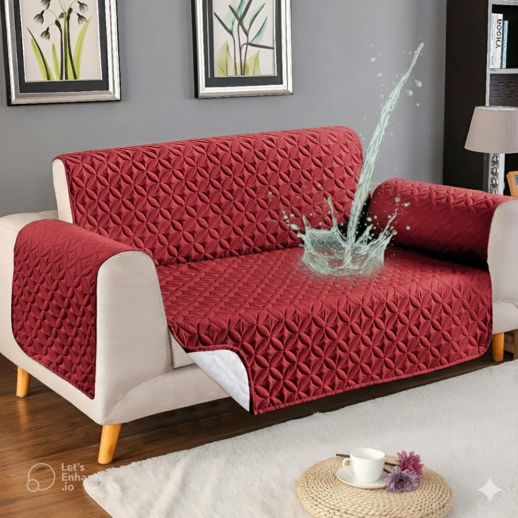 Ultrasonic Waterproof Sofa Cover (Meroon)