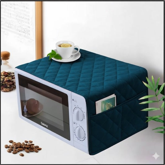 Waterproof Quilted Microwave Oven Cover With Side Pockets (Zinc)